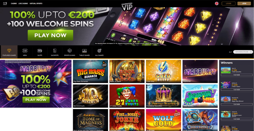 Generation vip casino бездепозитный бонус